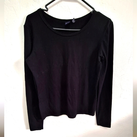 Gap Black Round Neck Long-Sleeve Women's Sweater Size L - Picture 2 of 4